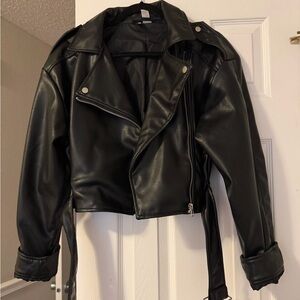 H&M Black Leather Biker Jacket